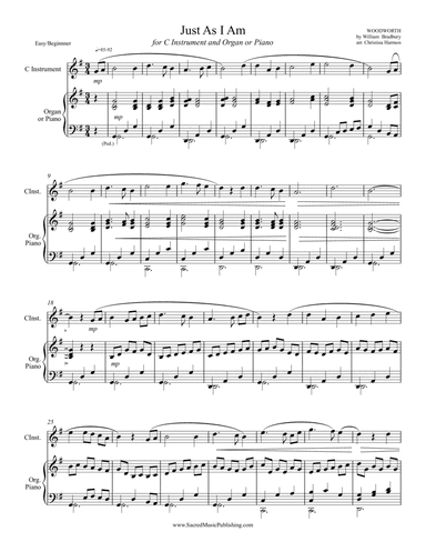 Just As I Am – C Instrument and Organ or Piano (arr. Christina Harmon)