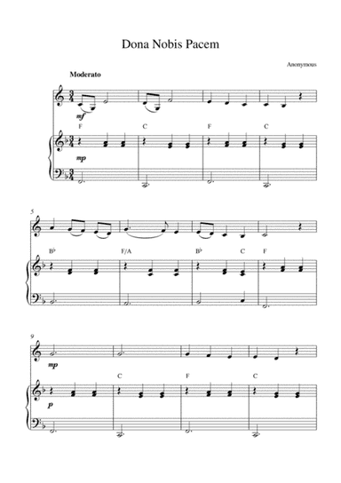 Dona Nobis Pacem (Grant us peace) (for horn in F solo and piano accompaniment) (arr. Kaiserin Rebecca)
