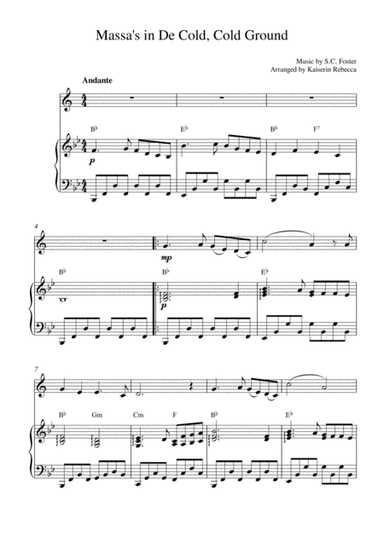 Massa's in De Cold, Cold Ground (Bb trumpet solo and piano accompaniment) (arr. Kaiserin Rebecca)