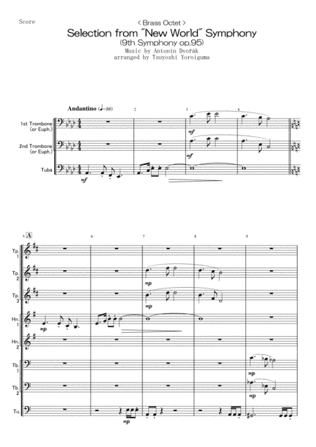 Selection from "New World" Symphony (9th Symphony op.95) (arr. Tsuyoshi Yoroiguma)