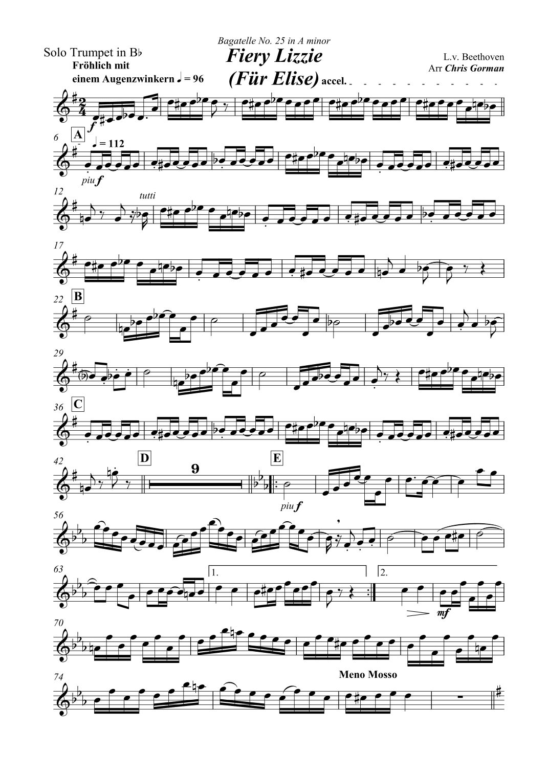 Fiery Lizzie (Für Elise) (arr. Chris Gorman)