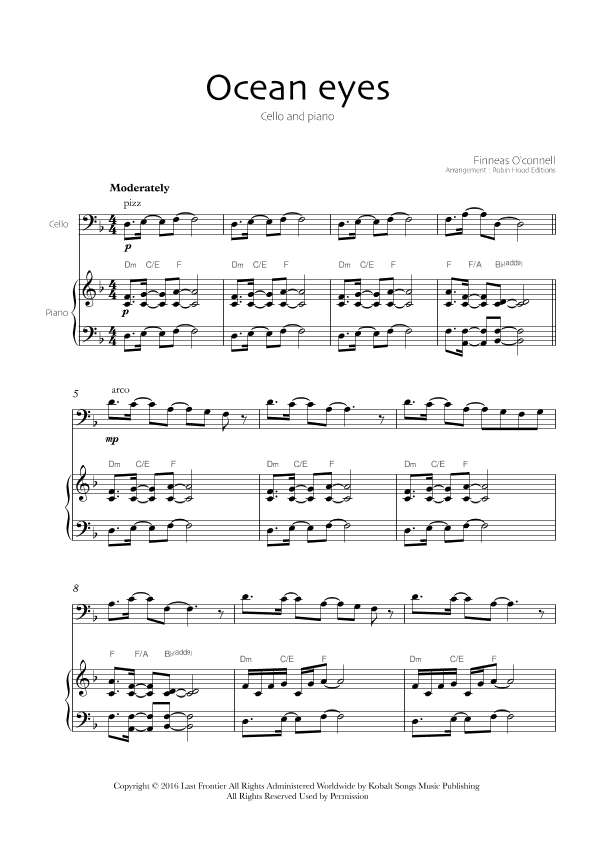 Ocean Eyes (arr. Robin Hood Editions)