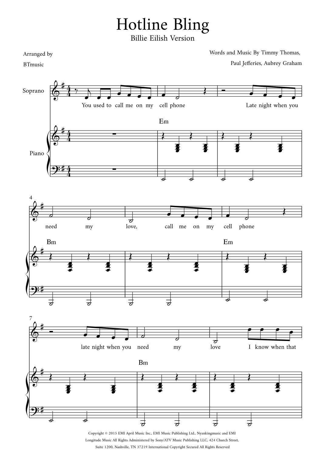 Hotline Bling (arr. BTmusic)