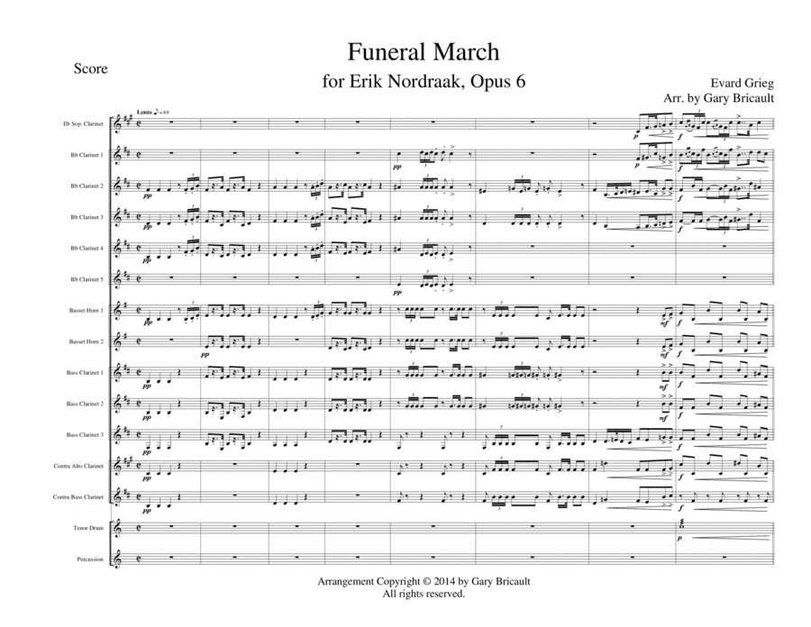 Nordraak's Funeral March - Opus 6 (arr. Gary Bricault)