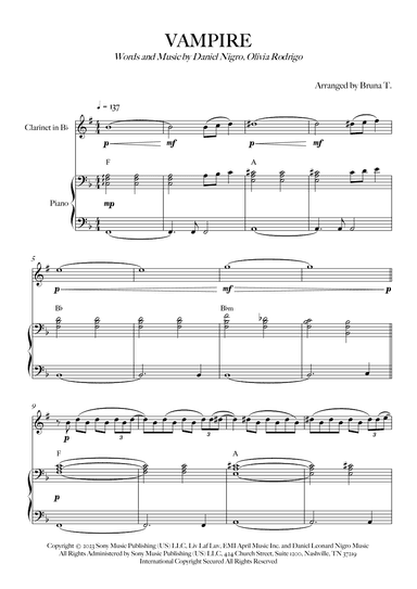 Vampire (arr. Bruna T.)