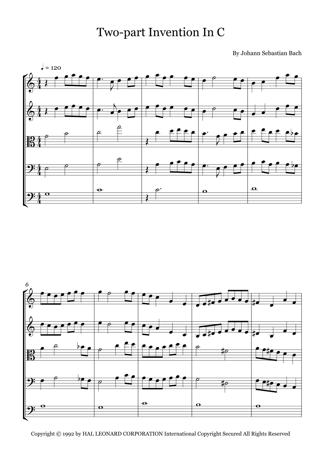 Two-part Invention In C (arr. Fernanda Moura)