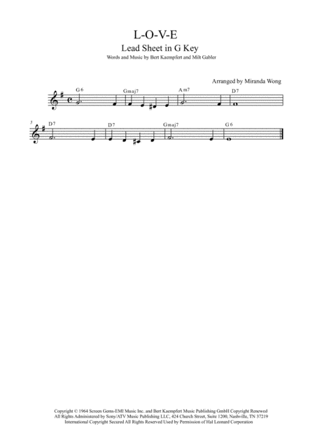 L-O-V-E (arr. Miranda Wong)
