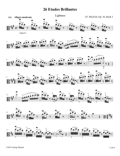 Mazas, Etudes for Viola Op 36, Book 2, No.46 (arr. String Masters)