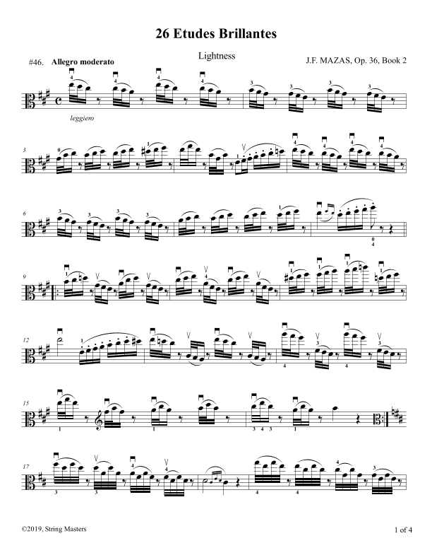 Mazas, Etudes for Viola Op 36, Book 2, No.46 (arr. String Masters)