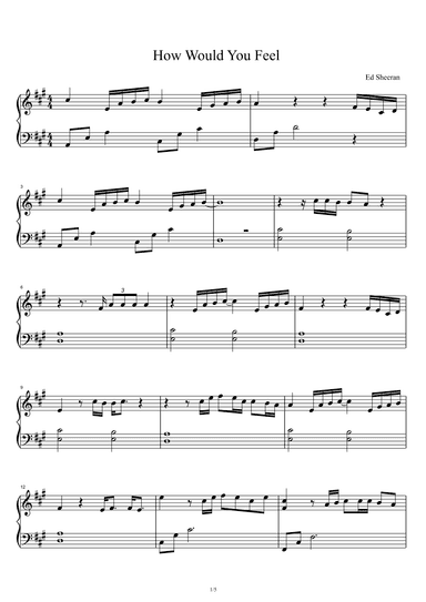 How Would You Feel (paean) (arr. Ed Sheeran)