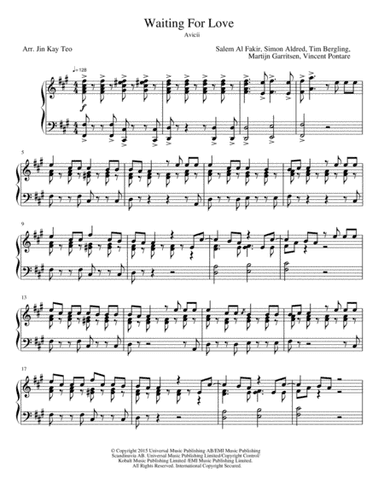 Waiting For Love (arr. Jin Kay Teo)