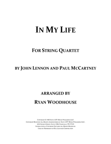 In My Life (arr. Ryan Woodhouse)