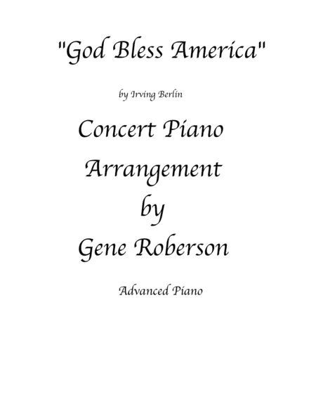 God Bless America (arr. Gene Roberson)