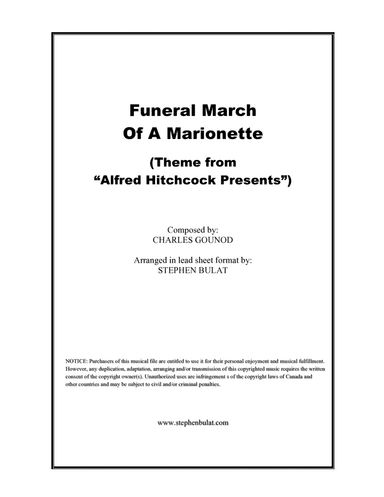 Funeral March Of A Marionette (Theme from "Alfred Hitchcock Presents") - Lead sheet (key of Gm) (arr. Stephen Bulat)