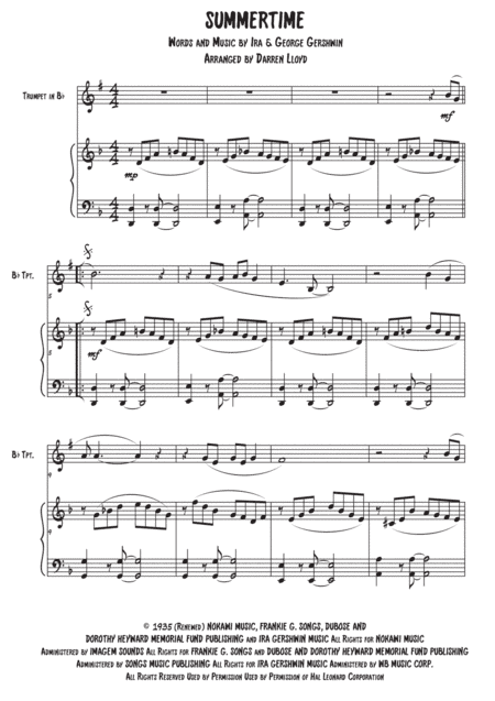 Summertime (arr. Darren Lloyd)