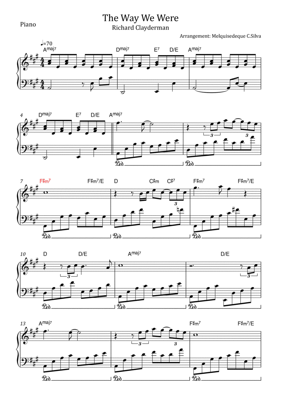 The Way We Were (arr. Melquisedeque C.Silva)