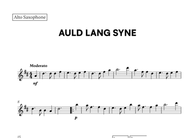 Auld Lang Syne (for Alto Sax) (arr. Cadenza Editions)