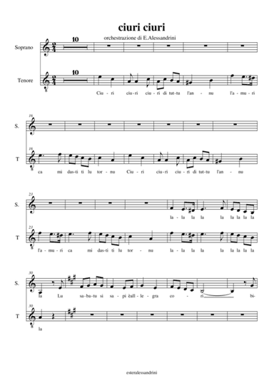 Ciuri ciuri. Coro (arr. Ester Alessandrini)