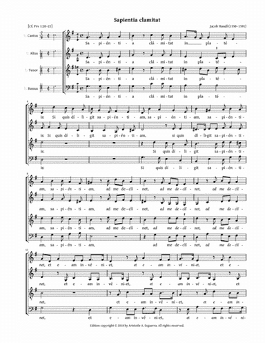 Sapientia clamitat (Handl) (arr. Aristotle A. Esguerra)