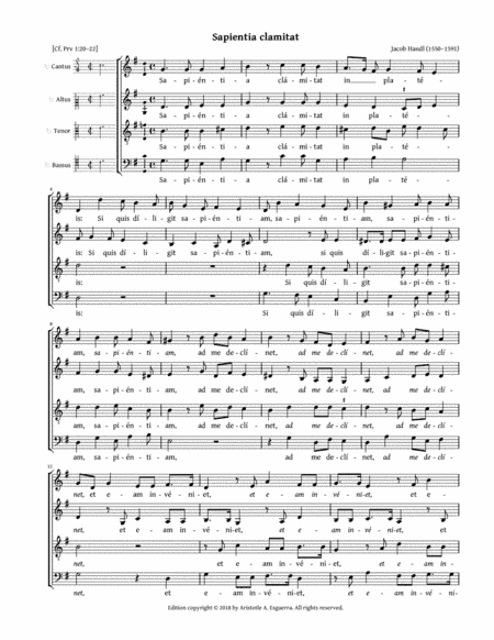 Sapientia clamitat (Handl) (arr. Aristotle A. Esguerra)