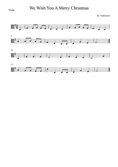 We Wish You A Merry Christmas - Viola (arr. Wesley S. SIlva)