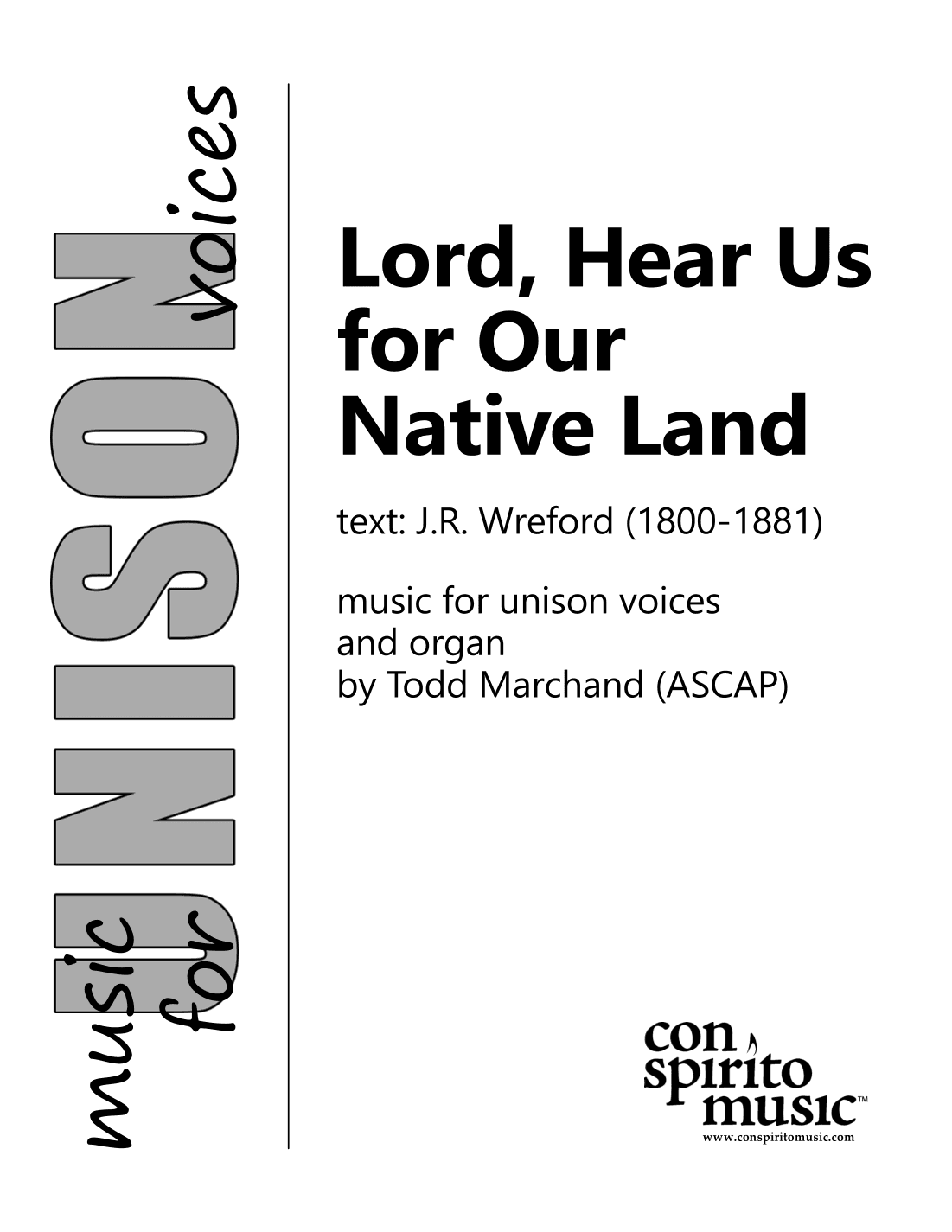 Lord, Hear Us for Our Native Land — unison voices, organ
