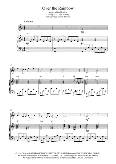 Over The Rainbow (from The Wizard Of Oz) (arr. Kaiserin Rebecca)