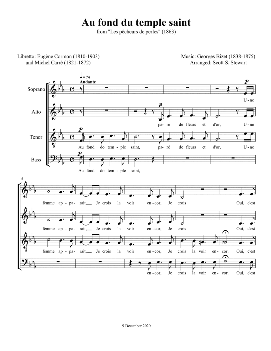 Pearl Fishers Duet: Au fond du temple saint (arr. Scott S. Stewart)