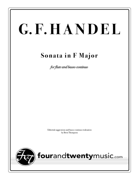 Sonata in F Major for Flute/ recorder and continuo/ piano, opus 1 no 11/HWV 369 (arr. Brett Thompson (Four and Twenty Music))