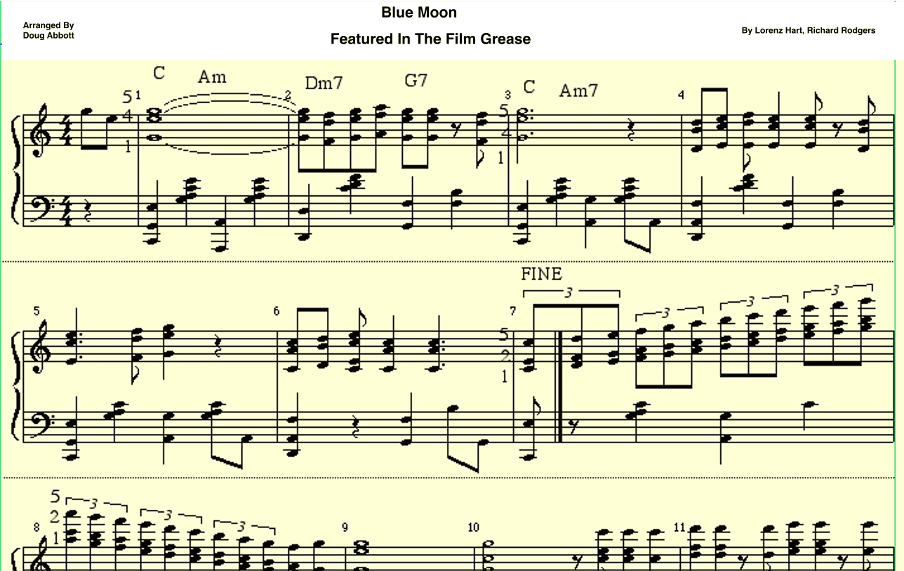 Blue Moon (arr. Doug Abbott)