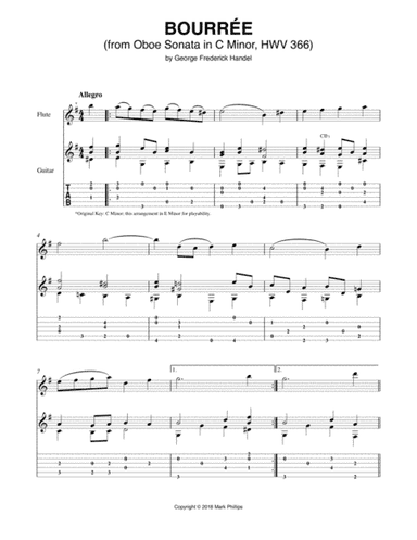 Bourrée (from Oboe Sonata in C Minor, HWV 366) (arr. Mark Phillips)