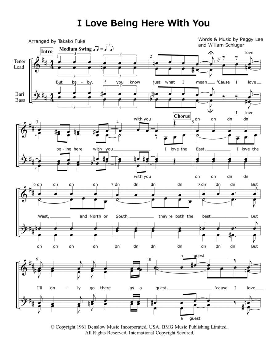 I Love Being Here With You (arr. Takako Fuke)