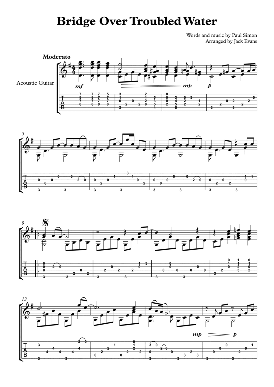 Bridge Over Troubled Water (arr. Jack Evans)