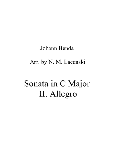 Sonata in C Major Movement 2 Allegro (arr. Nick Lacanski)