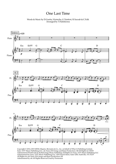 One Last Time (arr. Teemu Halmkrona)