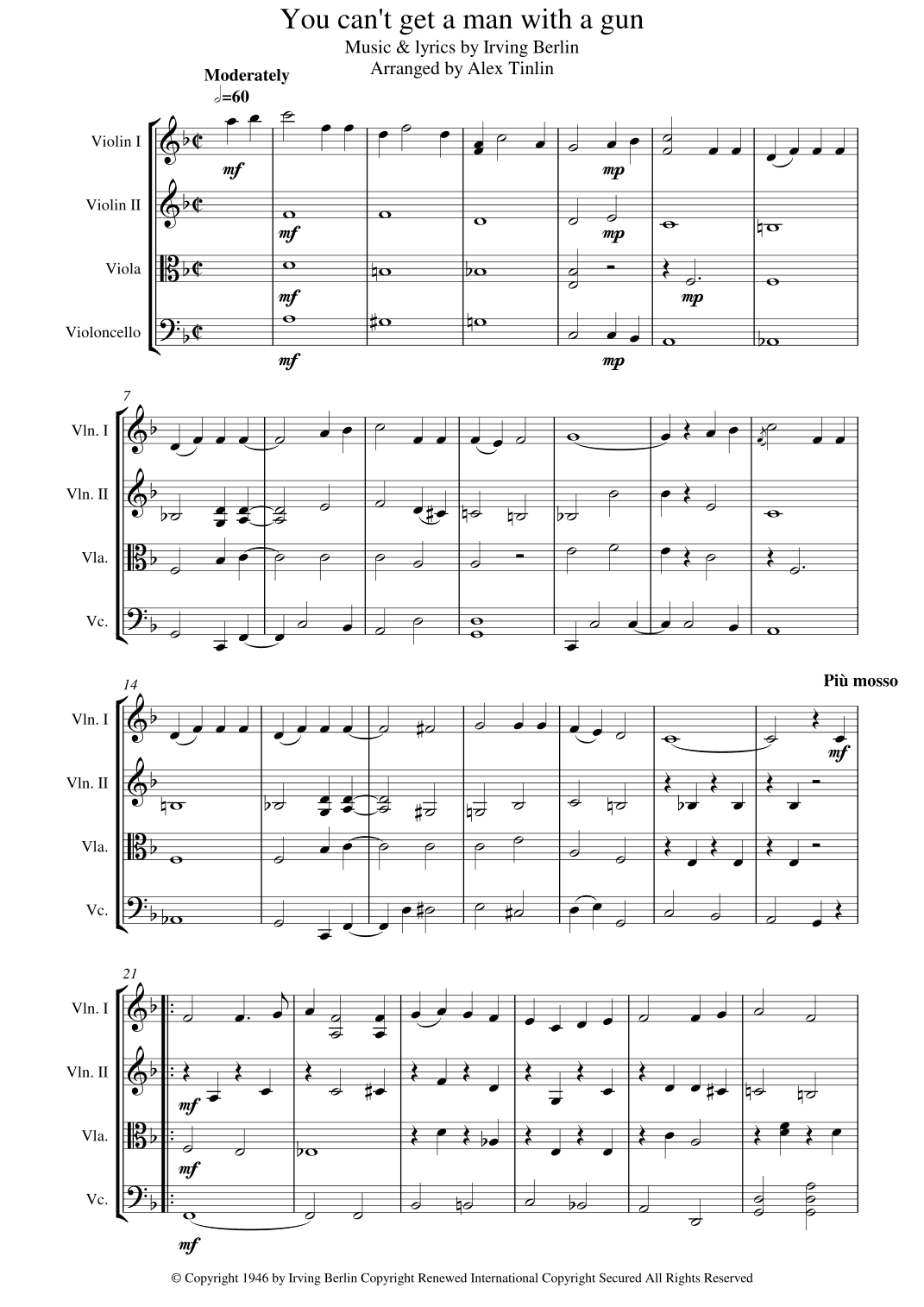 You Can't Get A Man With A Gun (arr. Alex Tinlin)
