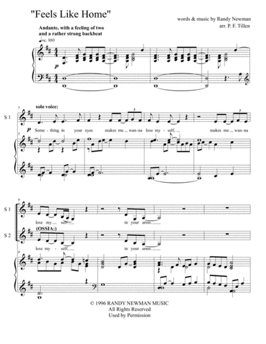 Feels Like Home (arr. P. F. Tillen)