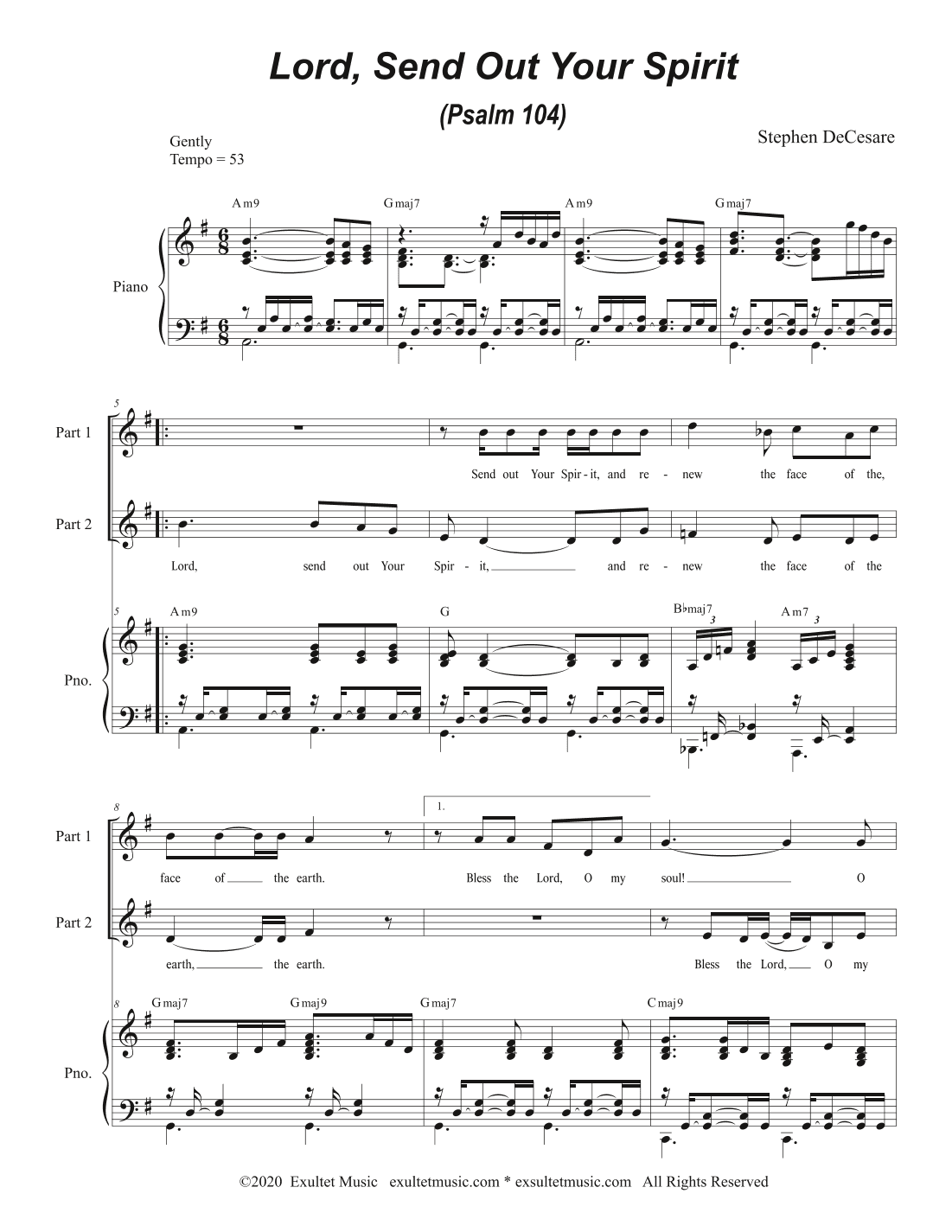 Lord, Send Out Your Spirit (Psalm 104) (2-part choir)