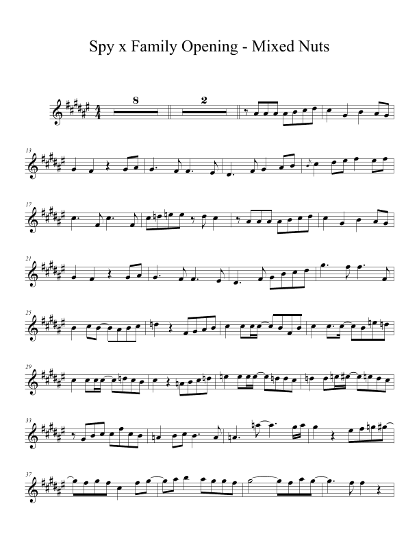 Spy X Family Opening Mixed Nuts Violin