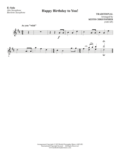 Happy Birthday to You! (arr. Keith Christopher)