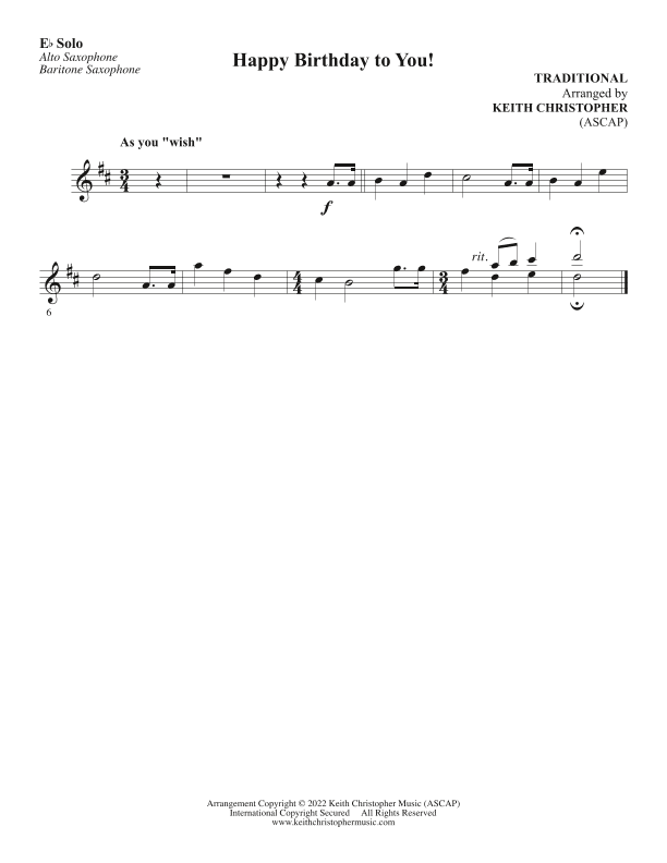 Happy Birthday to You! (arr. Keith Christopher)