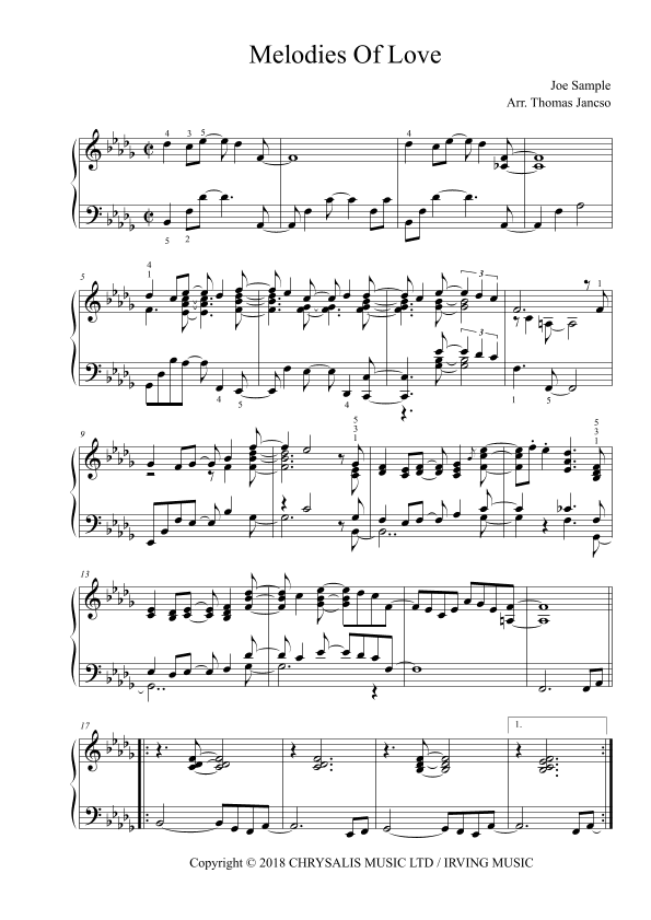 Melodies Of Love (arr. Thomas Jancso)
