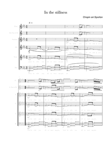 In the stillness Chopin SATB with descant (arr. Sporton)