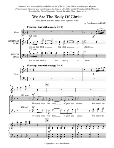 We Are The Body of Christ (SATB, Piano, Opt. Flute)