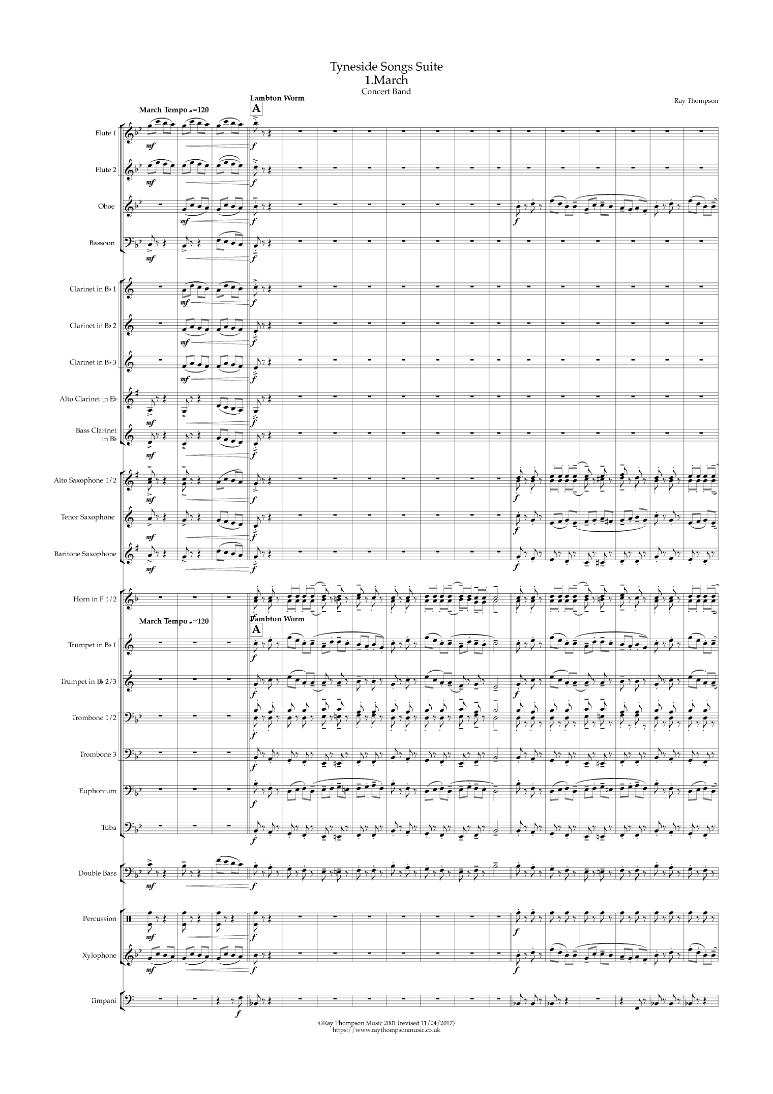 Tyneside Songs Suite (4 movts) - concert band