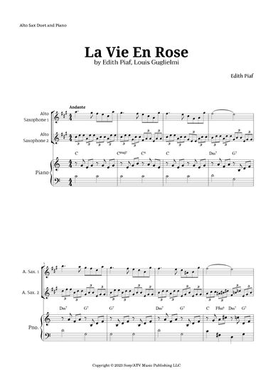 La Vie En Rose (arr. Langanho)