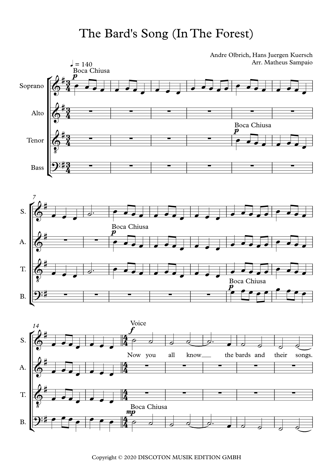 The Bard's Song (arr. Matheus Sampaio)