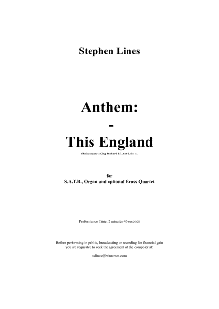 Anthem - This England