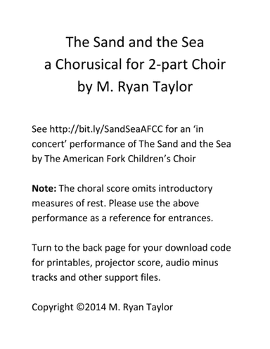 The Sand and the Sea : A Chorusical for 2-part Choir