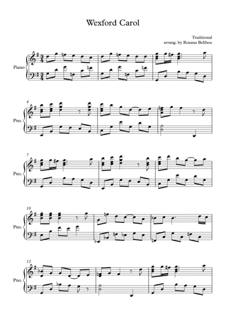 Wexford Carol (arr. Roxana Belibou)